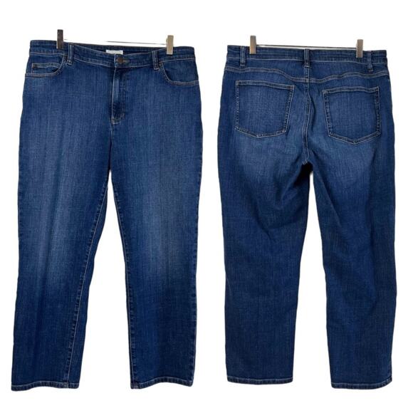 Eileen Fisher Cropped Jeans Mid Rise Dark Wash Relaxed Fit Women’s Size 14 - Picture 7 of 7